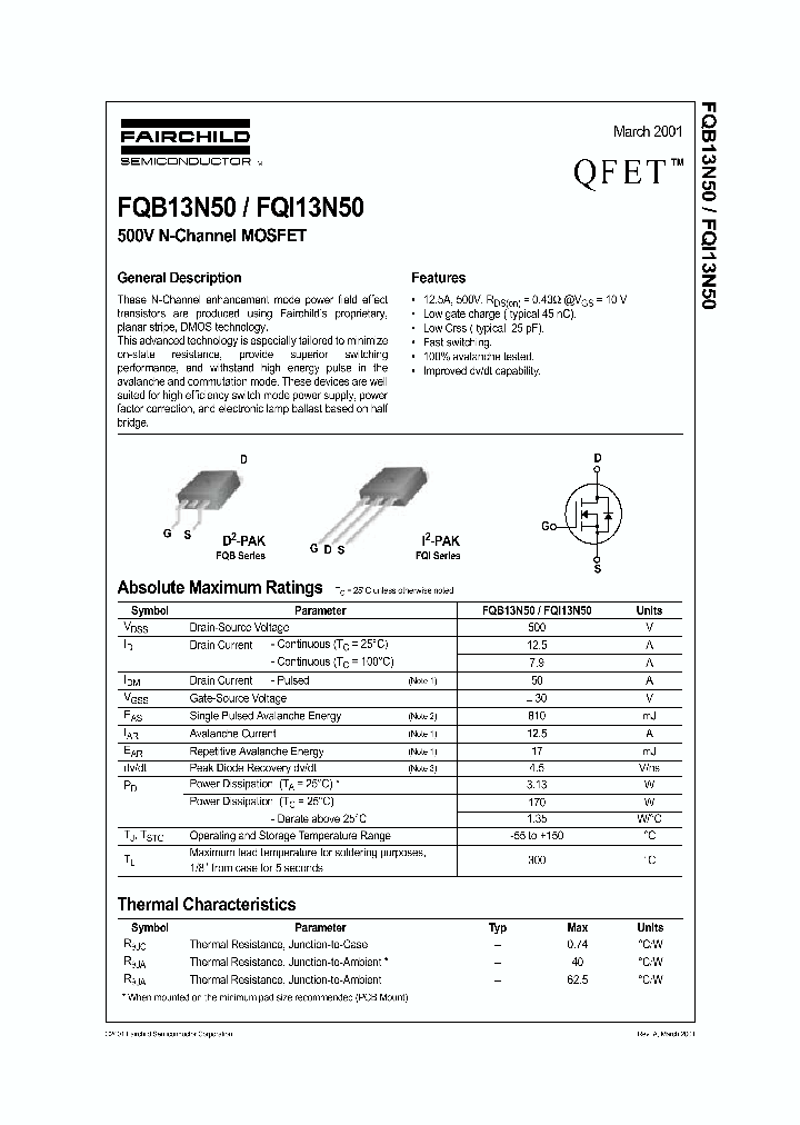 FQI13N50_1241562.PDF Datasheet