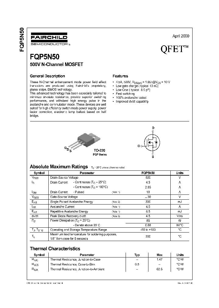 FQP5N50_1241756.PDF Datasheet