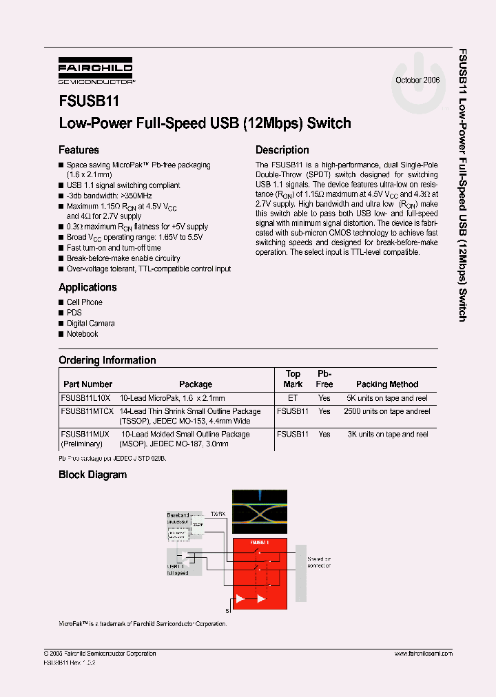 FSUSB11MTCX_705445.PDF Datasheet