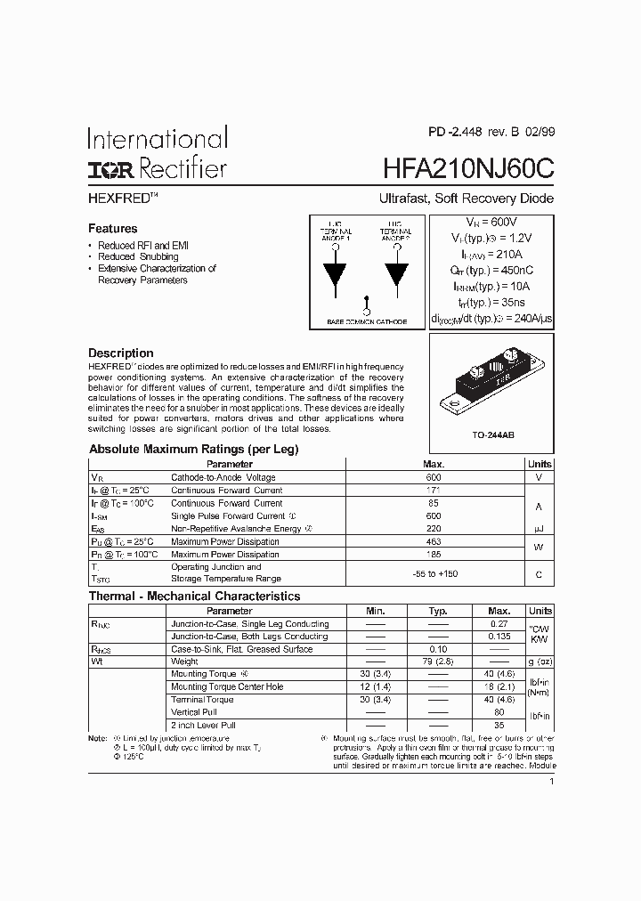HFA210NJ60C_1068158.PDF Datasheet