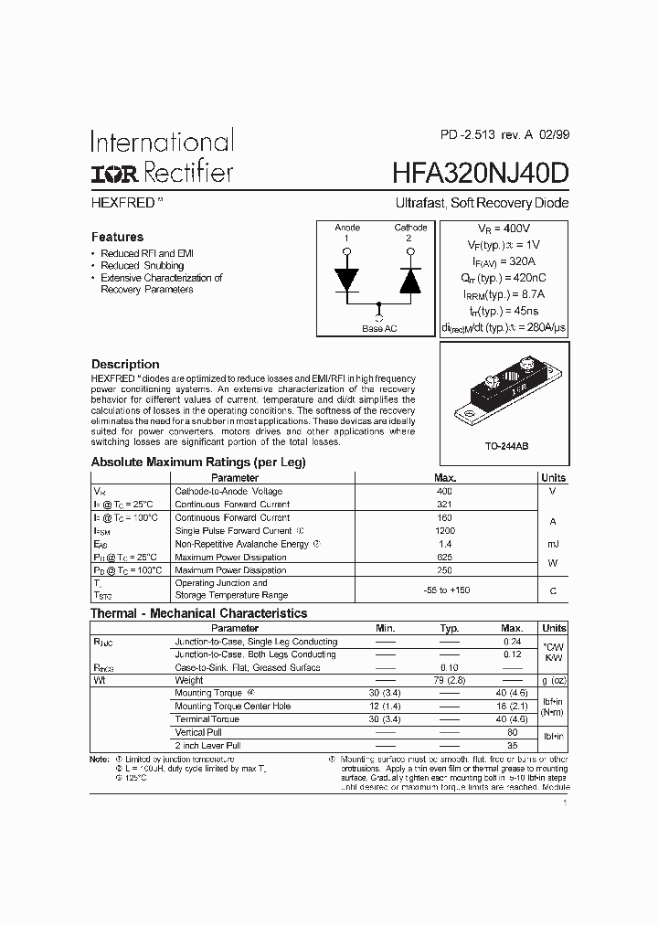 HFA320NJ40D_1249240.PDF Datasheet