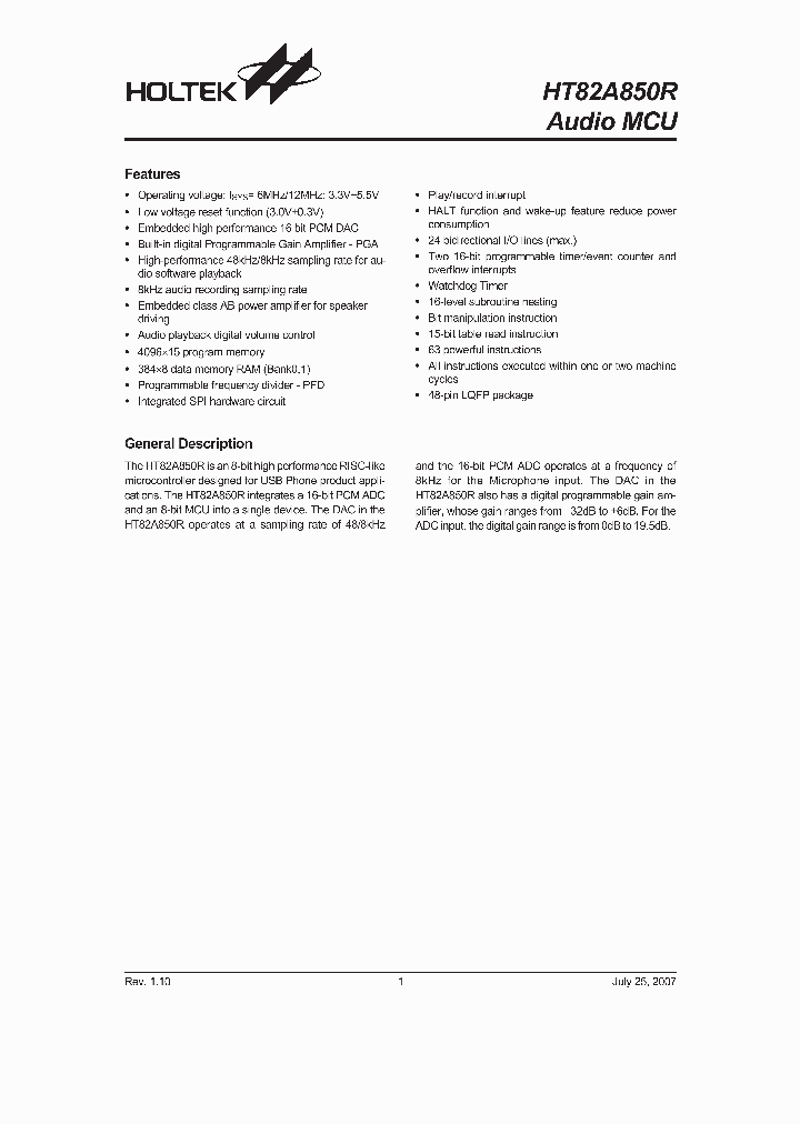 HT82A850R_1154425.PDF Datasheet