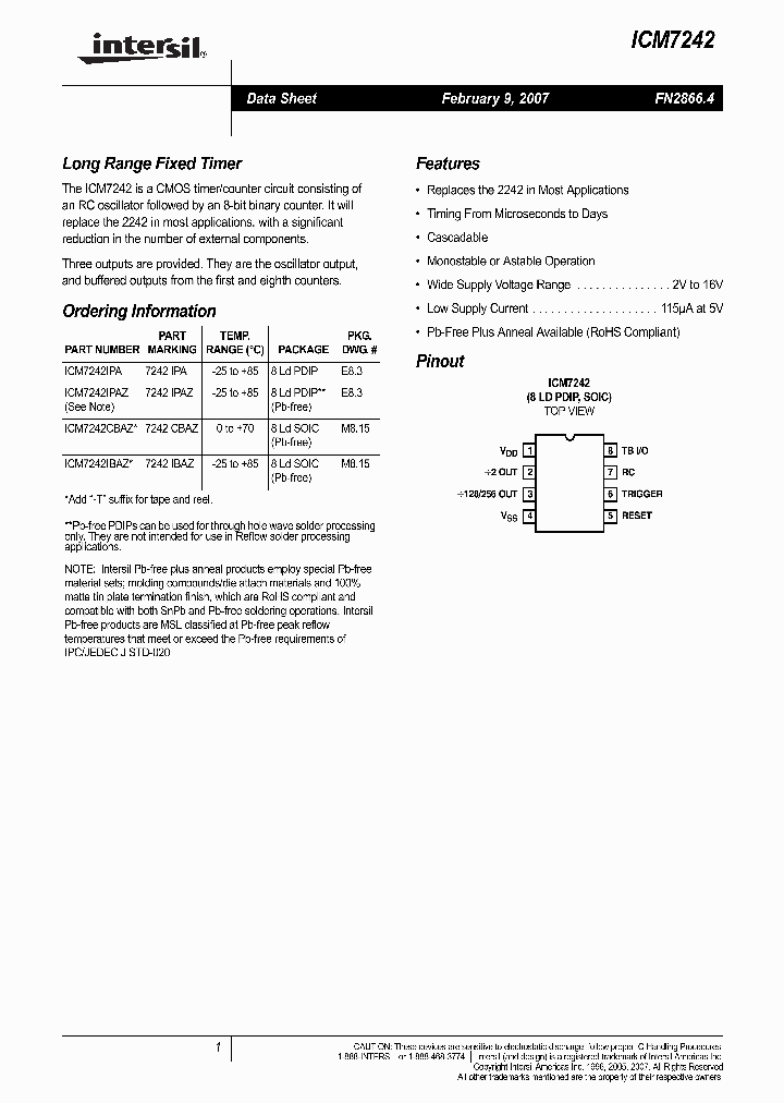 ICM7242CBAZ_729926.PDF Datasheet