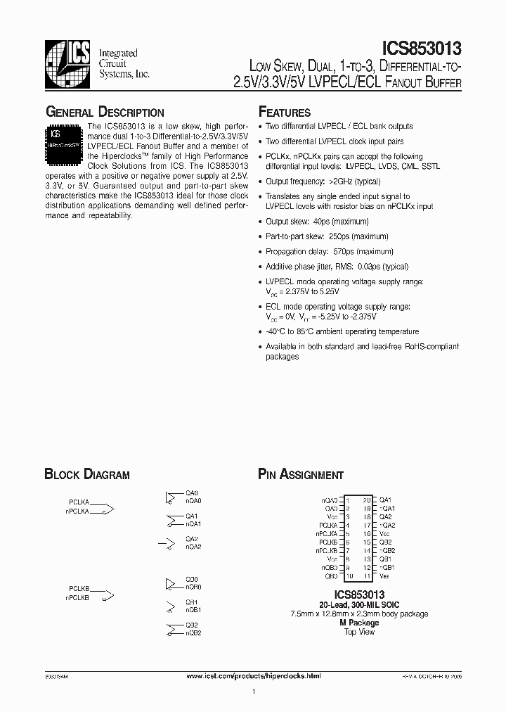 ICS853013AMT_1253095.PDF Datasheet