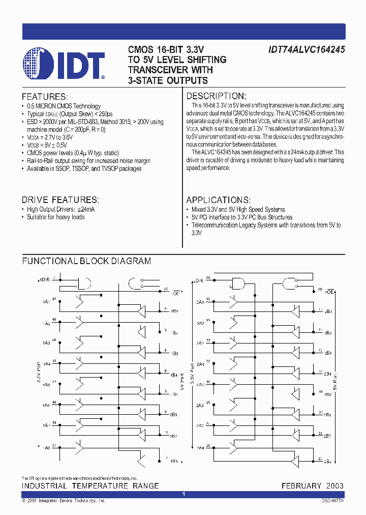 IDT74ALVC164245PV_1253981.PDF Datasheet