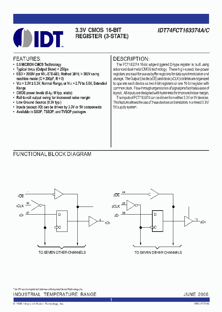 IDT74FCT163374CPA_1048668.PDF Datasheet