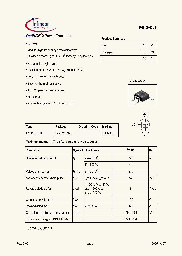 IPB10N03LB_1255057.PDF Datasheet