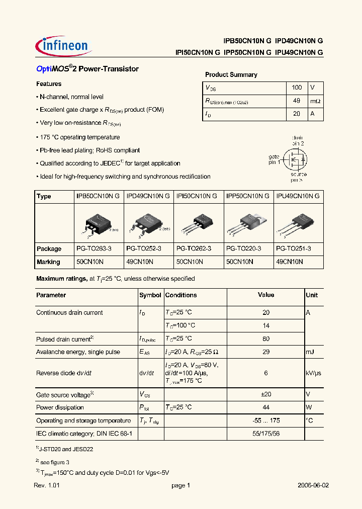 IPB50CN10NG_657810.PDF Datasheet