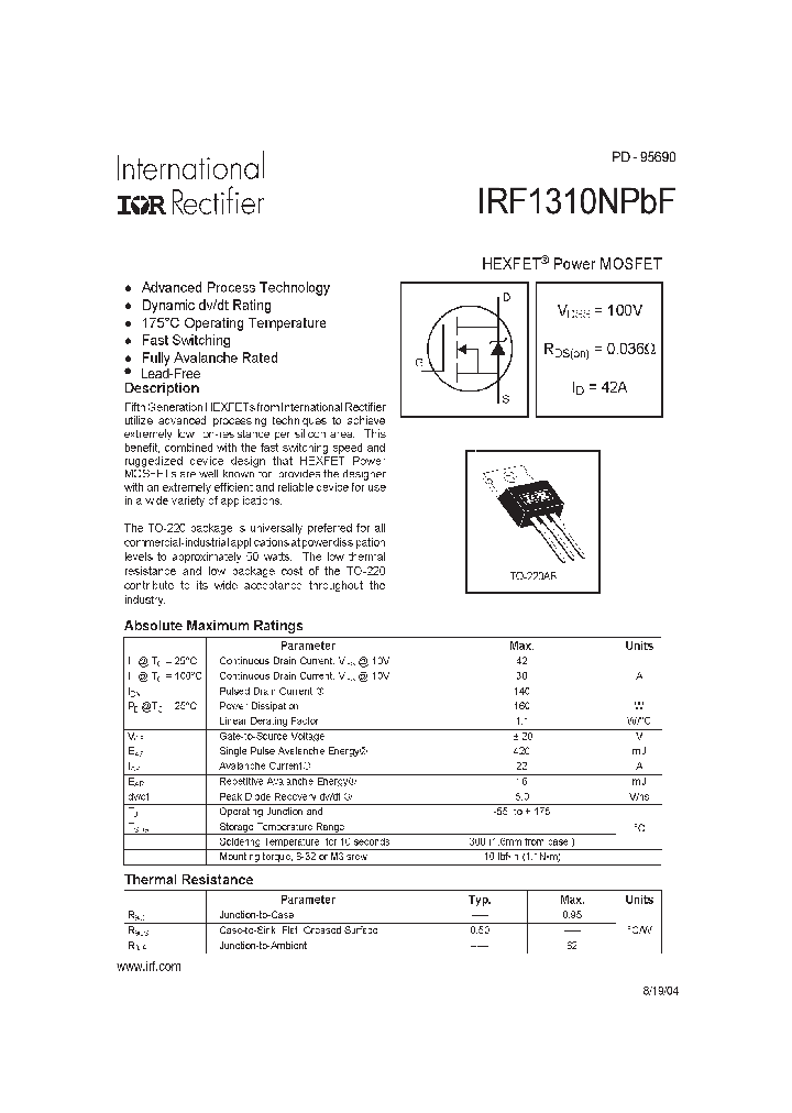 IRF1310NPBF_781842.PDF Datasheet