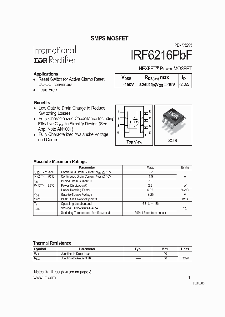 IRF6216PBF_849852.PDF Datasheet