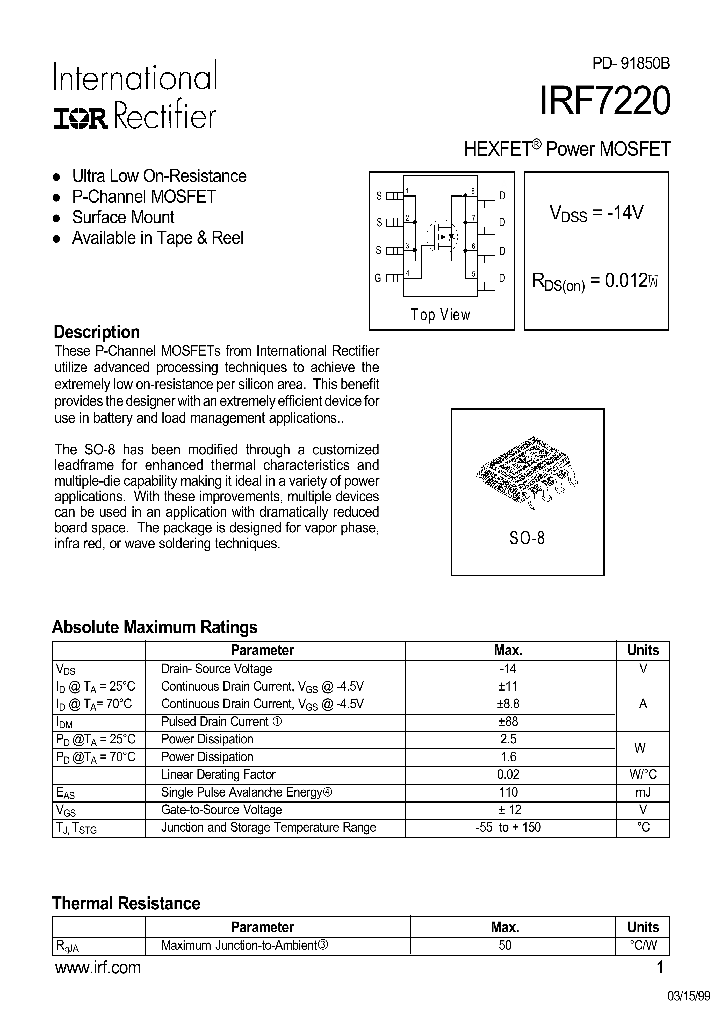 IRF7220_1255547.PDF Datasheet