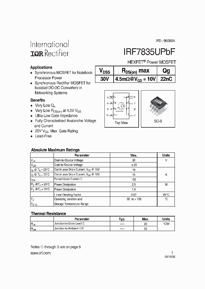 IRF7835UPBF_1085151.PDF Datasheet