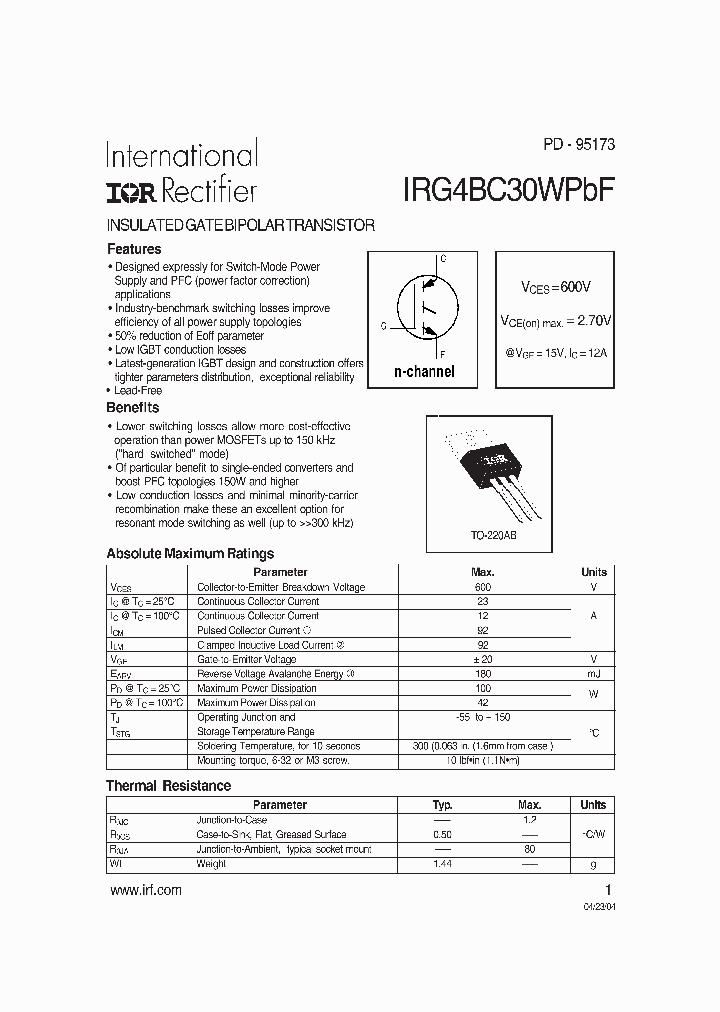 IRG4BC30W04_1256330.PDF Datasheet