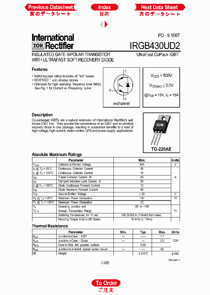 IRGB430UD2_1256420.PDF Datasheet