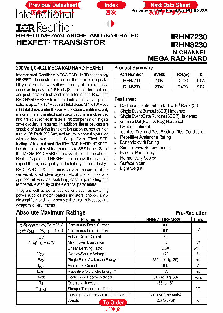 IRHN8230_1256634.PDF Datasheet