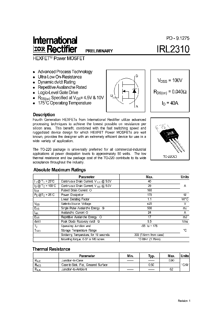 IRL2310_1256777.PDF Datasheet