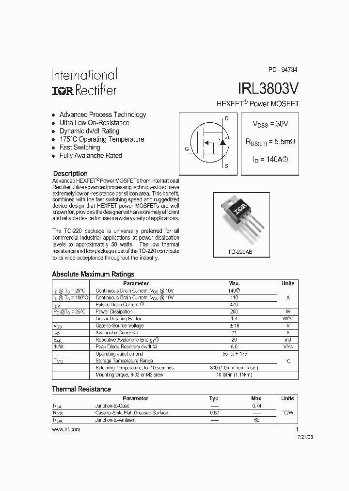 IRL3803V_1256810.PDF Datasheet