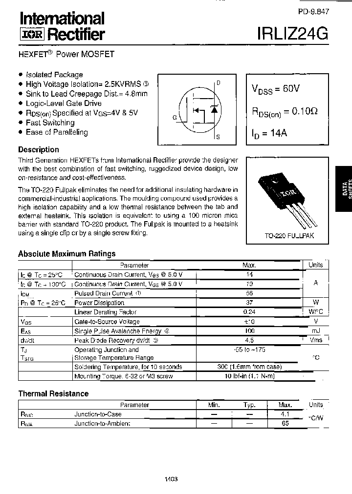 IRLIZ24G_1256865.PDF Datasheet