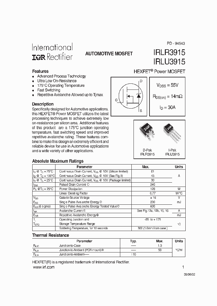 IRLR3915_788744.PDF Datasheet