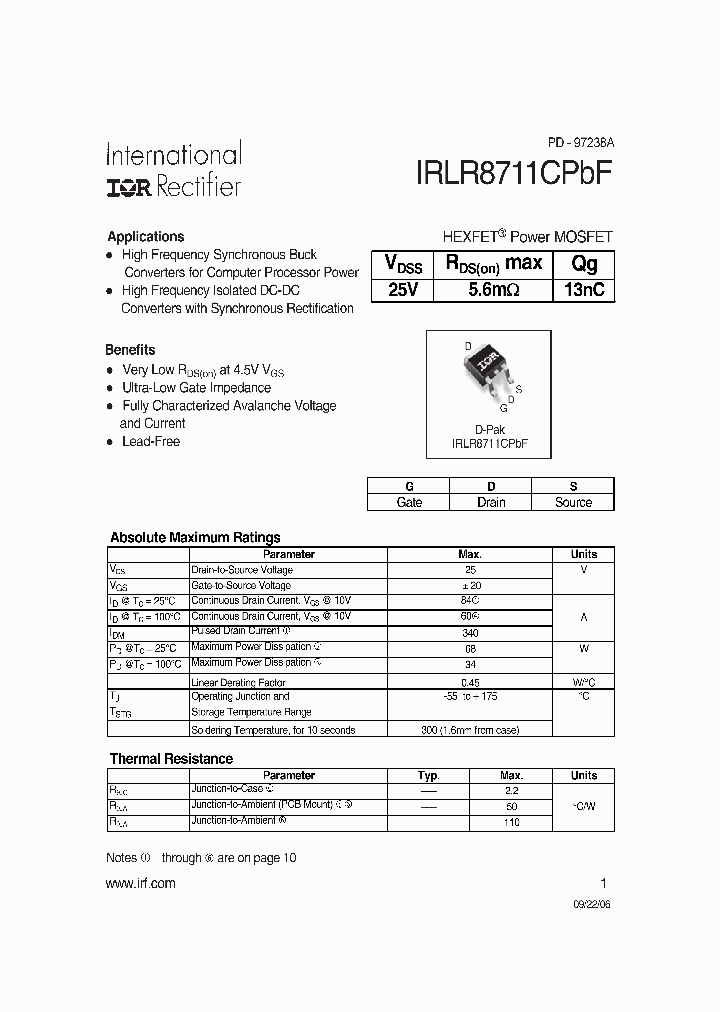 IRLR8711CPBF_1256896.PDF Datasheet