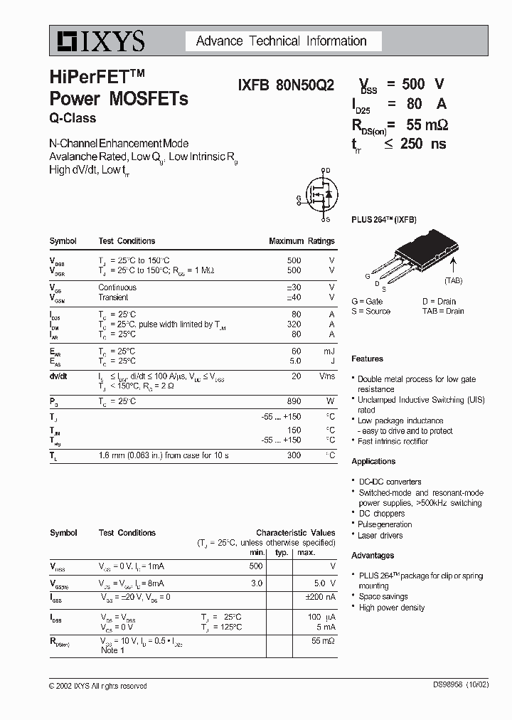 IXFB80N50Q2_1257965.PDF Datasheet