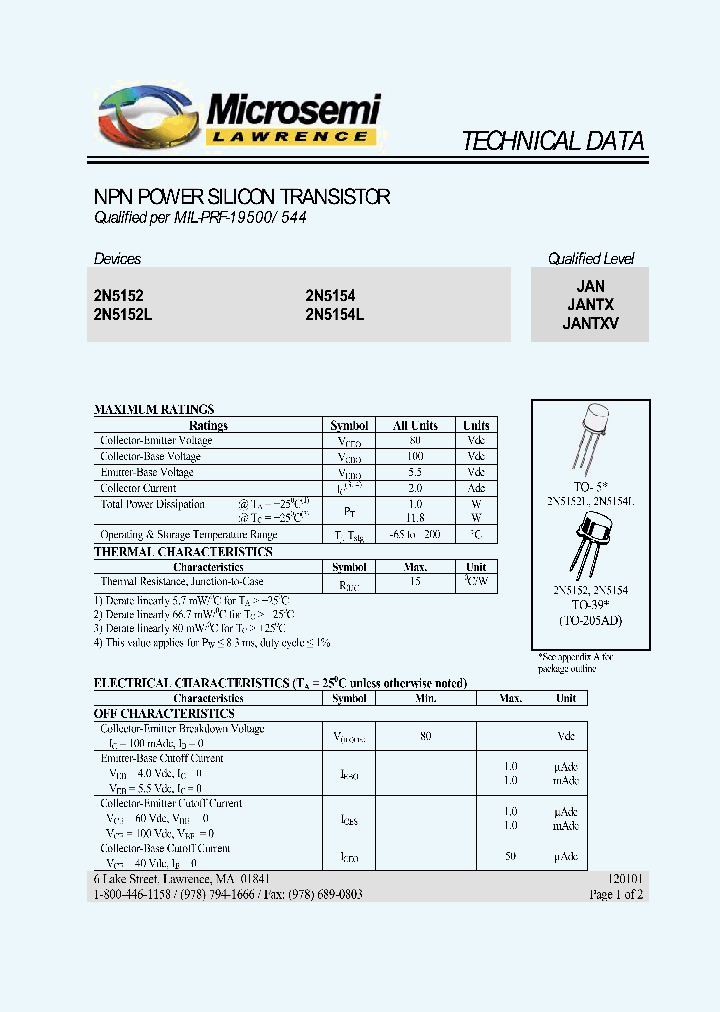 JAN2N5152_914485.PDF Datasheet