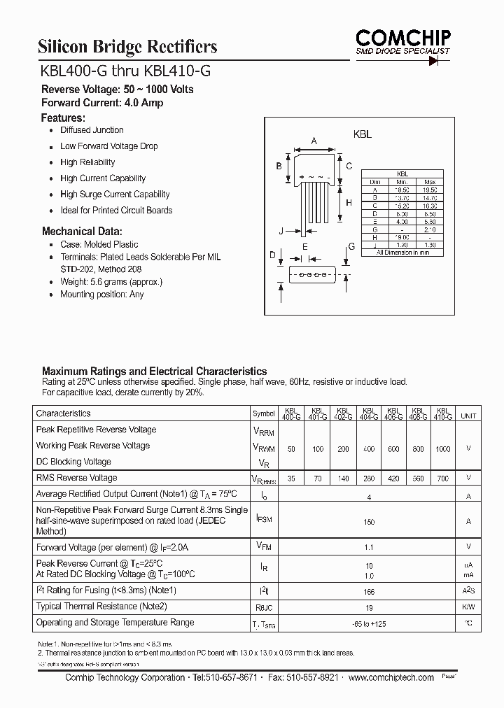 KBL410-G_1259836.PDF Datasheet