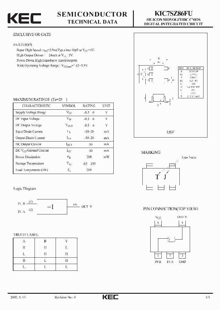 KIC7SZ86FU_1260500.PDF Datasheet