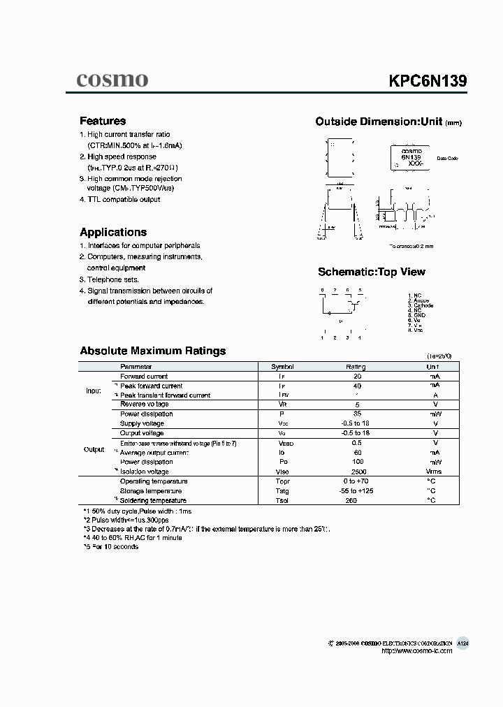 KPC6N139_1260826.PDF Datasheet