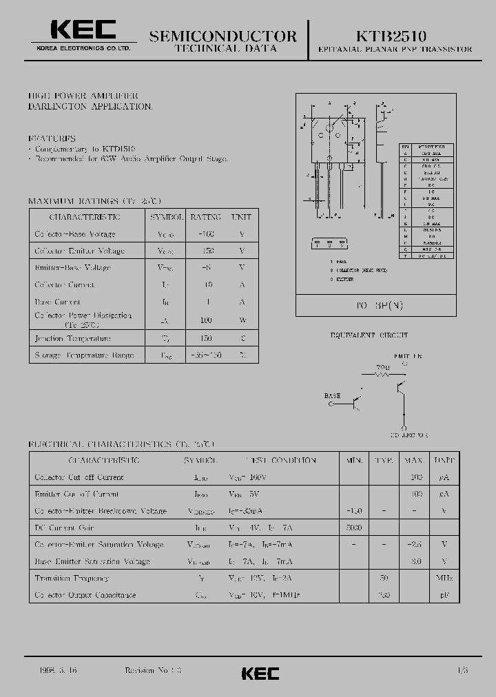 KTB2510_1261638.PDF Datasheet