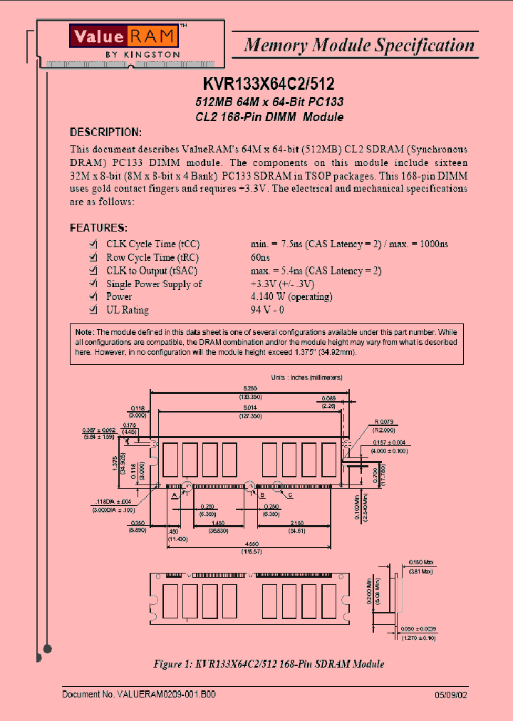 KVR133X64C2512_1261927.PDF Datasheet