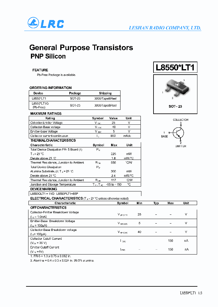 L8550QLT1_1262516.PDF Datasheet