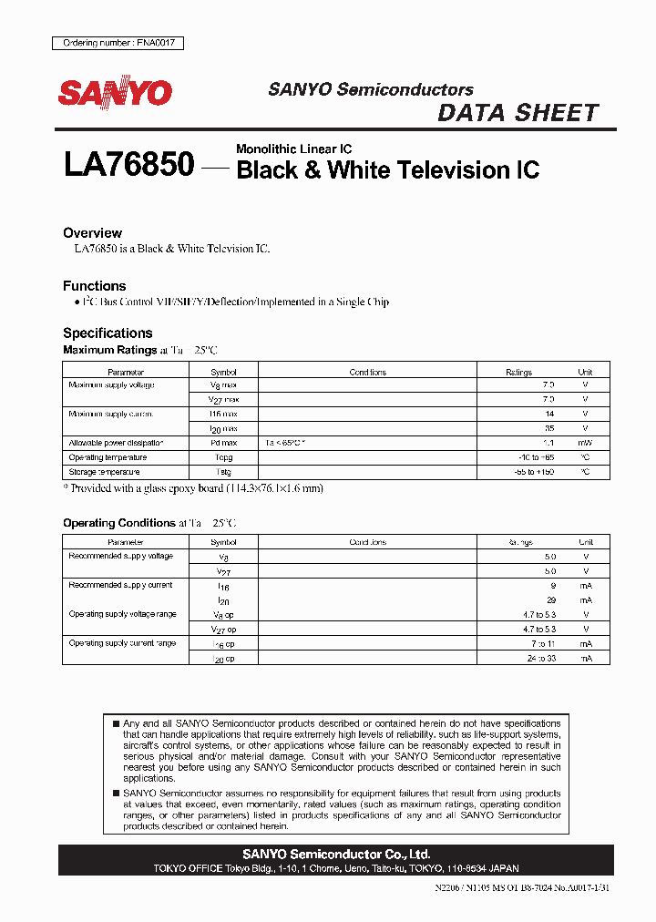 LA76850_1066125.PDF Datasheet