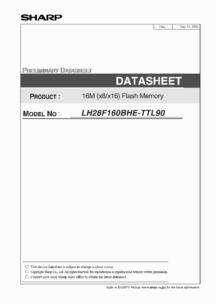 LH28F160BHE-TTL90_1028423.PDF Datasheet