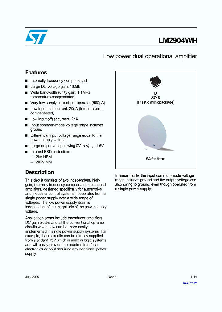 LM2904WHYDT_1265261.PDF Datasheet