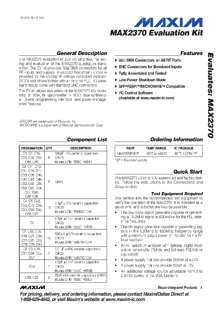 MAX2370EVKIT_1163085.PDF Datasheet