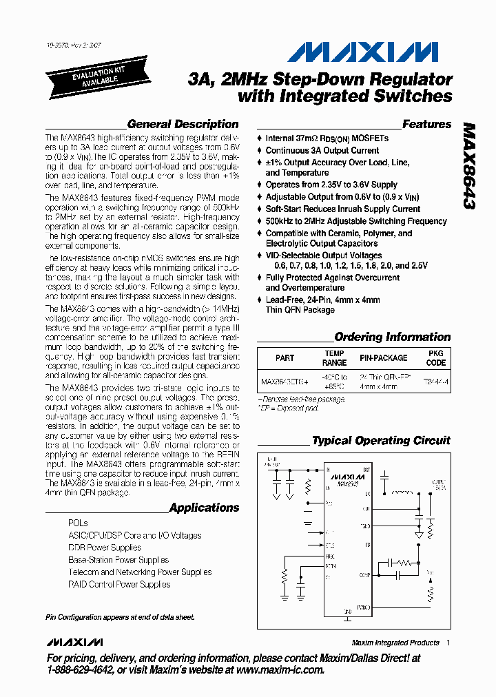 MAX8643ETG_1274107.PDF Datasheet