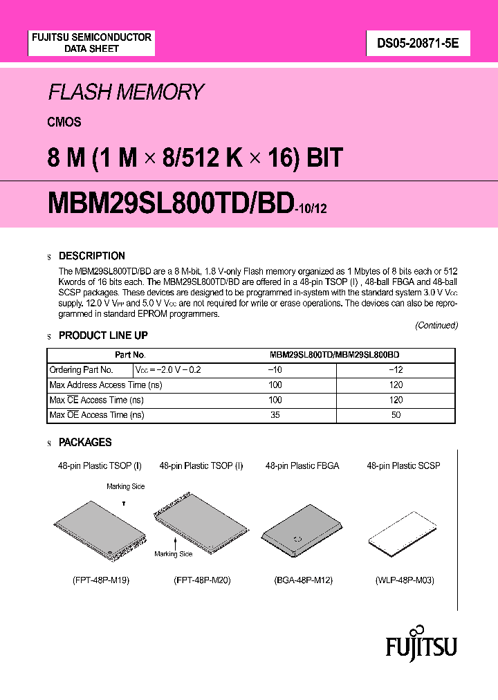 MBM29SL800TD-12PW_1274906.PDF Datasheet