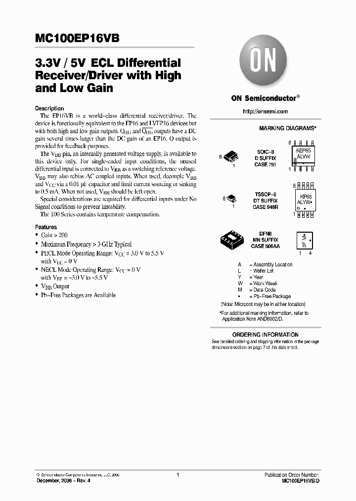 MC100EP16VB_705281.PDF Datasheet