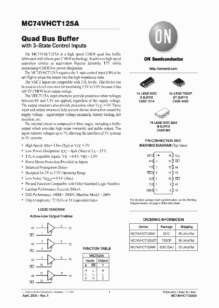 MC74VHCT125ADT_799112.PDF Datasheet