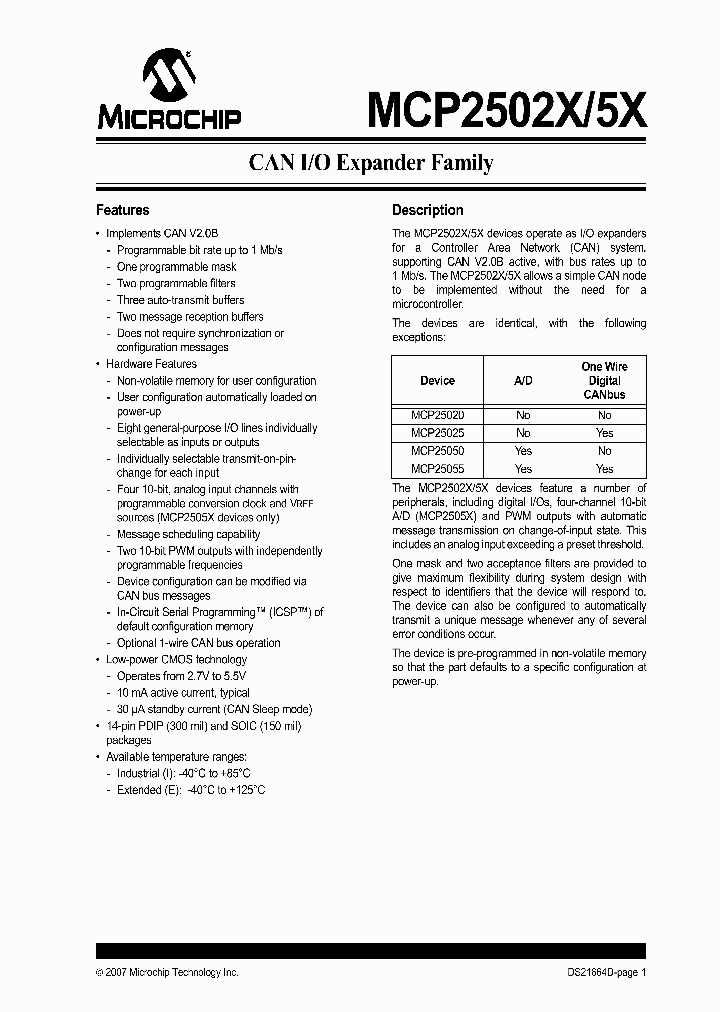 MCP25055_1277942.PDF Datasheet