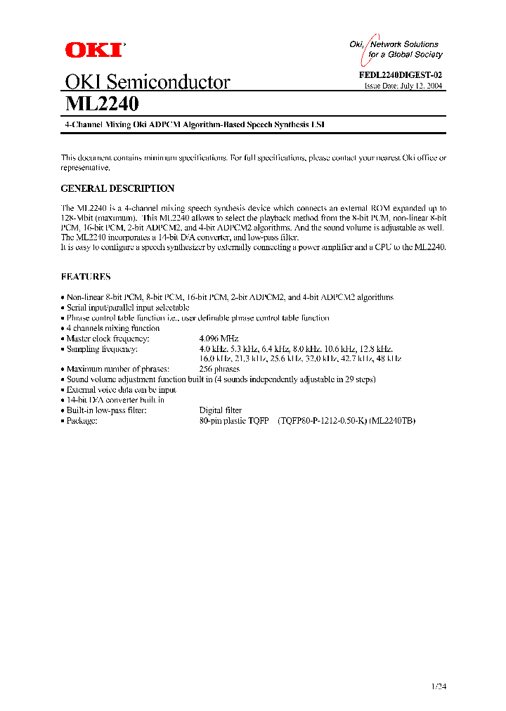 ML2240TB_1280279.PDF Datasheet