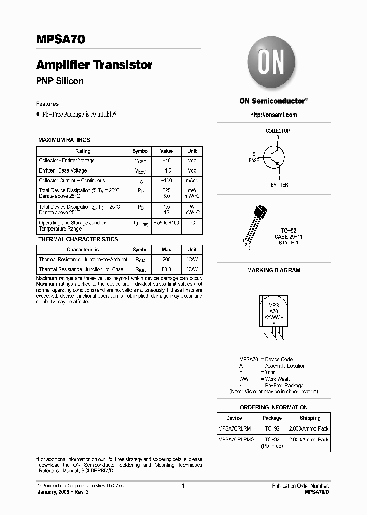 MPSA70RLRM_1120937.PDF Datasheet