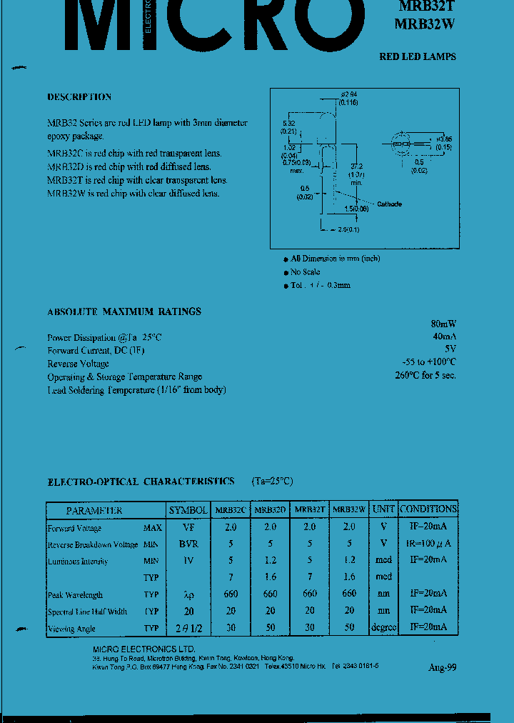 MRB32W_1283386.PDF Datasheet