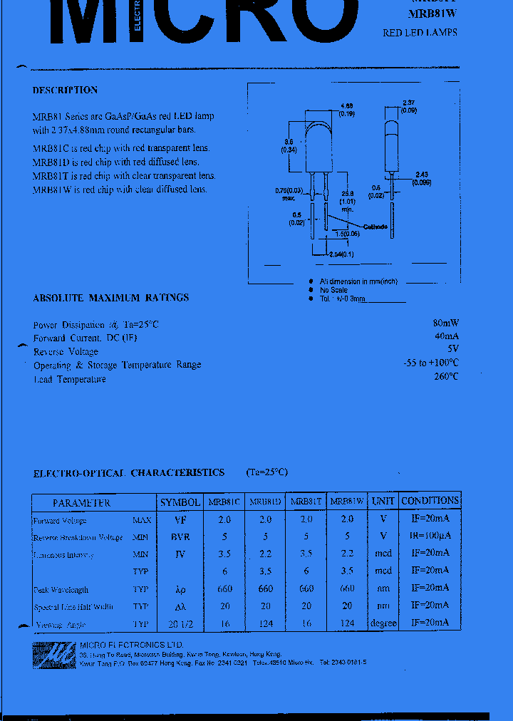 MRB81W_1283388.PDF Datasheet