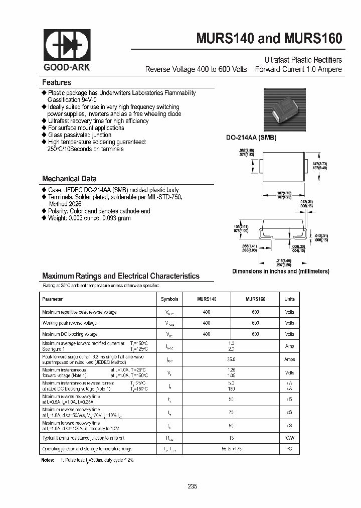 MURS140_1113405.PDF Datasheet