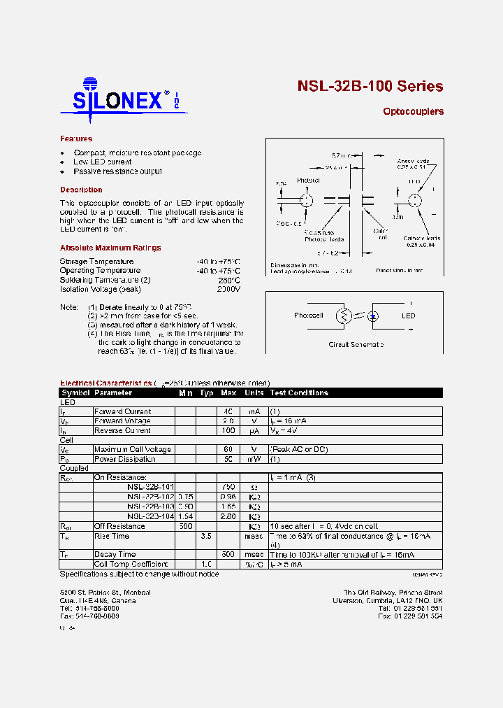 NSL-32B-100_1289742.PDF Datasheet