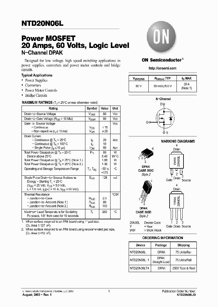 NTD20N06L_1125352.PDF Datasheet