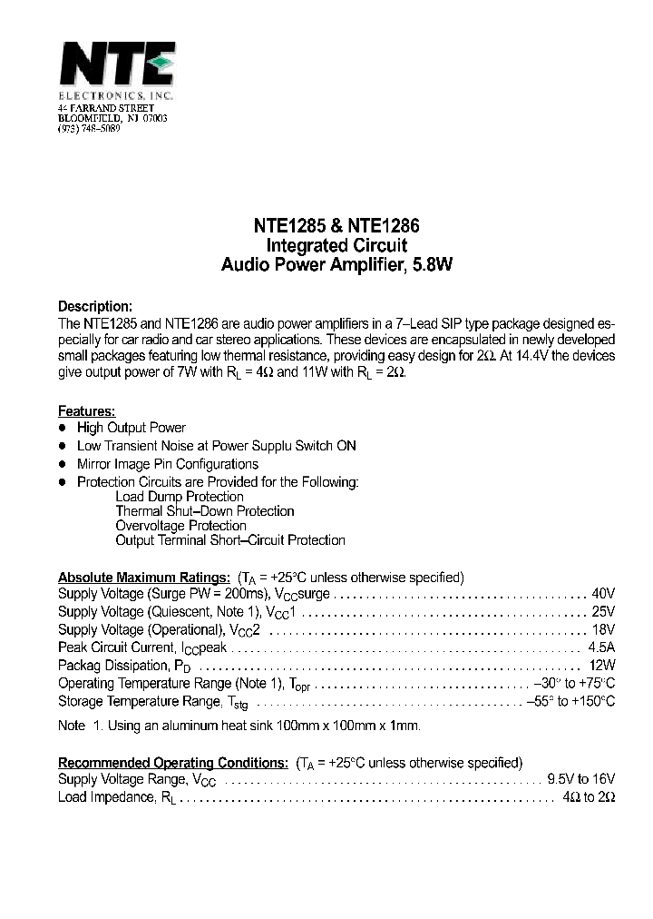 NTE1286_1290060.PDF Datasheet