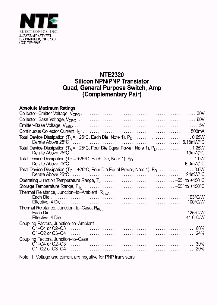 NTE2320_1290524.PDF Datasheet